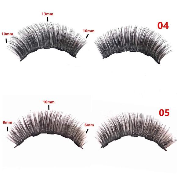 [5 Pairs] Magnetic 5 D Eyelashes and Eyeliner Kit, Reusable - Picture 4 of 12